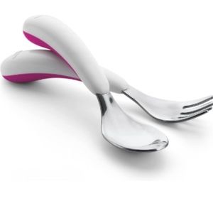 NWT OXO Tot Pink Fork & Spoon Set